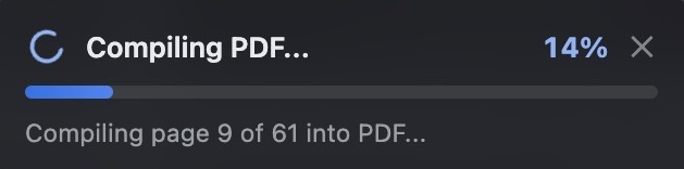 Real-time PDF compilation streaming progress widget